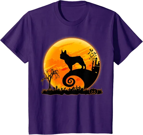 Vista 70 de Camiseta divertida de disfraz de Halloween para perro y luna de Bulldog francés, Negro, S