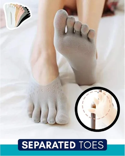 Vista 4 de Calcetines ortopédicos de compresión para dedos calcetines de dedo para mujer calcetines de cinco dedos completos de corte bajo