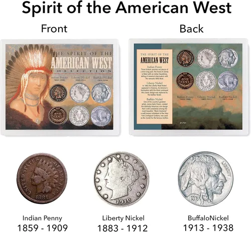 Vista 4 de American Coin Treasures Colección de Monedas de Un Centavo y de Cinco Centavos del Espíritu del Oeste Americano, Estuche de Acrílico Protector