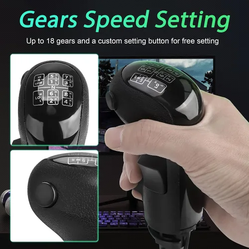 Vista 5 de CNSPEED USB Truck Simulator Shifter, Gearshift Knob for ATS & ETS2 Games, PC Sim Racing Shifter Compatible with Logitech G29 G27 G25 G920