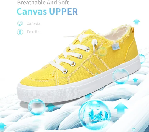 Vista 3 de Obtaom Play - Tenis de lona para mujer, color blanco deslavado y estampado de leopardo, sin cordones, a la moda