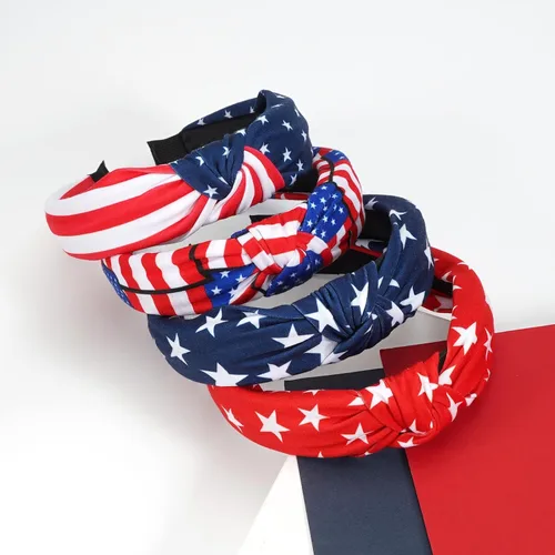 Vista 9 de Diademas con la bandera estadounidense para mujeres y niñas, Día de la Independencia, 4 de julio, diademas patrióticas de Estados Unidos