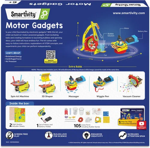 Vista 7 de Smartivity 10-in-1 Motor Powered Gadgets Kit for Kids 6-12