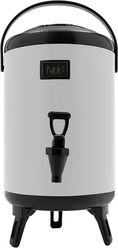 Vista 13 de Dispensador de bebidas aislado de acero inoxidable de 8/10/12 L, dispensador de bebidas calientes y frías con termómetro para café, té, leche, agua