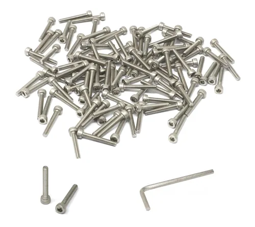 Vista 169 de iexcell Kit de tornillos de cabeza hexagonal de acero inoxidable 304, 100 unidades M2 x 0.157 in, paso de rosca de 0.016 in