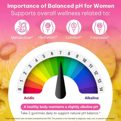 Vista 5 de Gomitas de probióticos femeninos para mujeres con olmo resbaladizo, probióticos vaginales para mujeres, gomitas de equilibrio femenino de pH para un