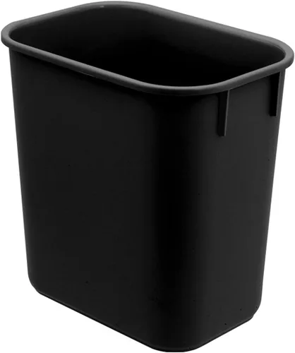 Vista 3 de Acrimet Papelera para escritorio, 3.25 galones, 13 cuartos de galón, 12 litros, basurero (plástico) (color negro) (juego de 4)