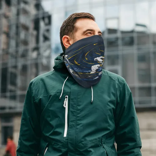 Vista 5 de Bandanna for Men Women Seamless Balaclava - Astronauta Riding Motorcycle Neck Gaiter Sun Dust Wind Protection Headband for Sports Outdoor Running