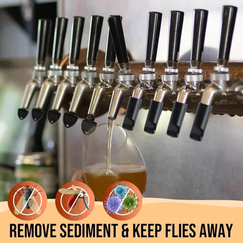 Vista 5 de 2 cepillos de grifo de cerveza de limpieza larga para grifo de cerveza de barril, con 3 tapones de grifo de cerveza, cepillo de grifo de cerveza, 5