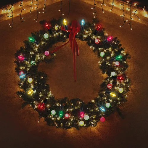 Vista 4 de Paquete de 25 bombillas de repuesto de luces de Navidad C7, bombillas incandescentes de vidrio multicolor transparente, base de candelabro C7/E12