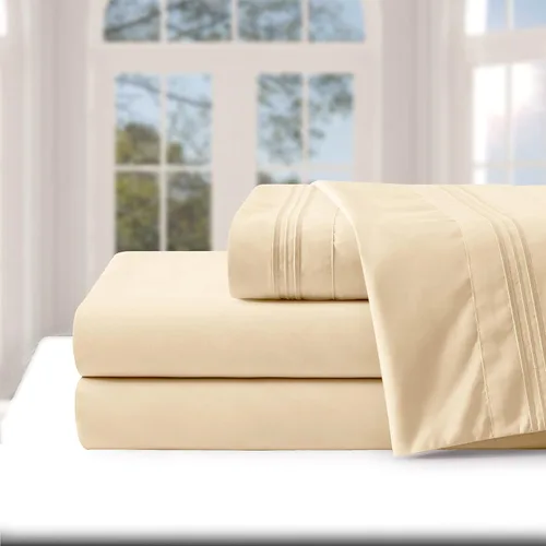 Vista 116 de Manyshofu Juego de sábanas de tamaño individual con bolsillos extra profundos, sábanas y fundas de almohada de 1800 hilos de lujo para hotel, juego