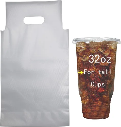 Vista 5 de 100 bolsas desechables para bebidas para café y té y jugo para llevar
