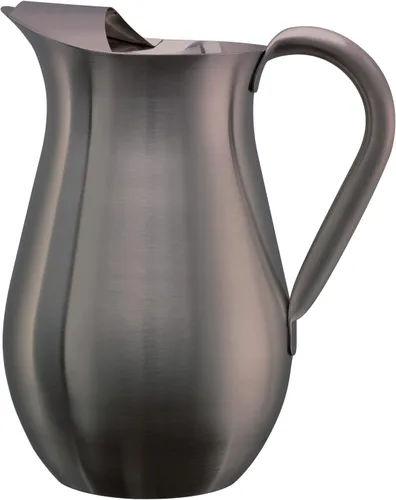 Vista 6 de Service Ideas WPB2BSBX - Jarra con protector de hielo, forma de campana, 2 L, 66.6 onzas, acero inoxidable, ónix negro WPB2BSBX Water or Cold