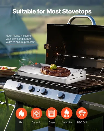 Vista 6 de VEVOR - Plancha de acero inoxidable, parrilla de gas para parrilla