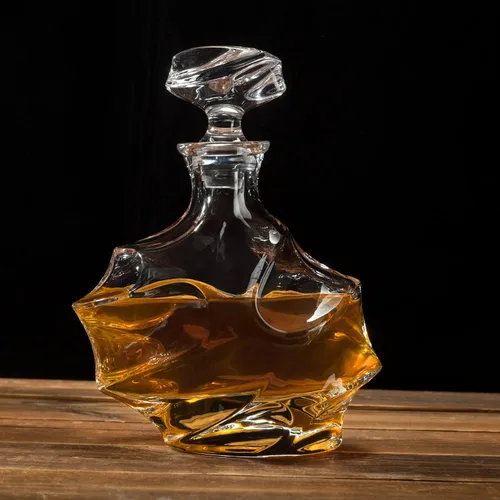 Vista 6 de KANARS - Decantador de whisky con tapón hermético, decantador grande de cristal hecho a mano para whisky, vino, bourbon, brandy, licor, centeno, ron