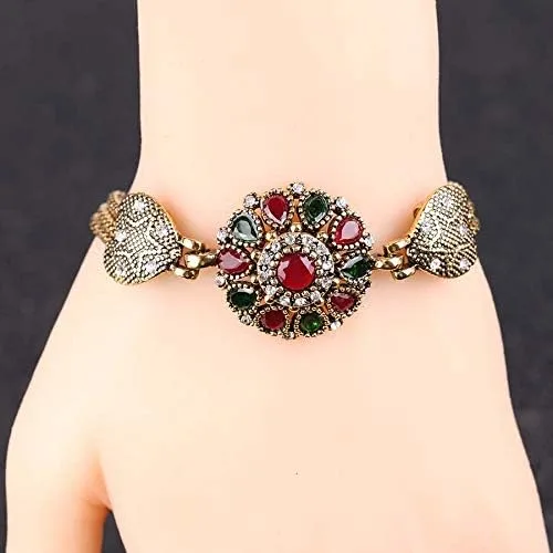 Vista 3 de egztika Turquía Joyería Bohemia Pulseras de Bangle de Color Oro para Mujer