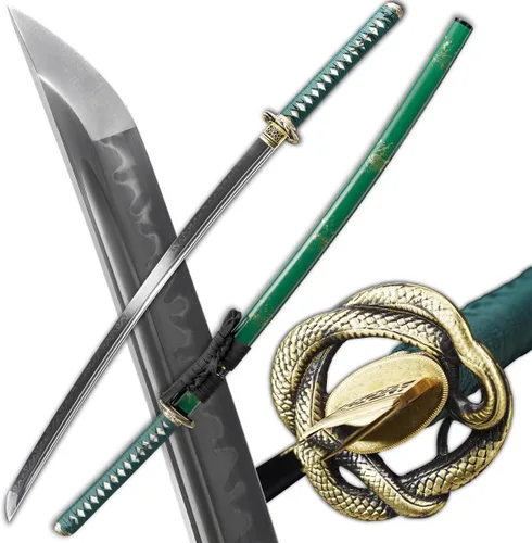 Vista 14 de Espada Katana Samurai, templada en arcilla, acero T10, Hamon real, espada completa Full Tang, hecha a mano, samurái, extremadamente afilada