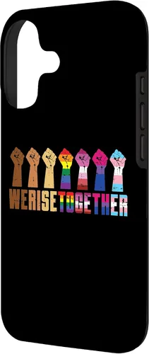 Vista 2 de We Rise Together Black LGBT Raised Fist Pride Equality Gift Case for iPhone 17