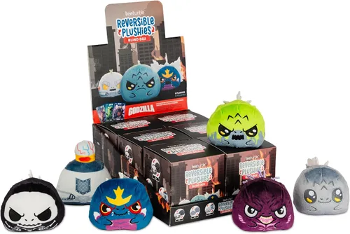 Vista 2 de TeeTurtle Godzilla - Caja ciega reversible de peluche de 3 pulgadas, lindo animal de peluche suave Kawaii