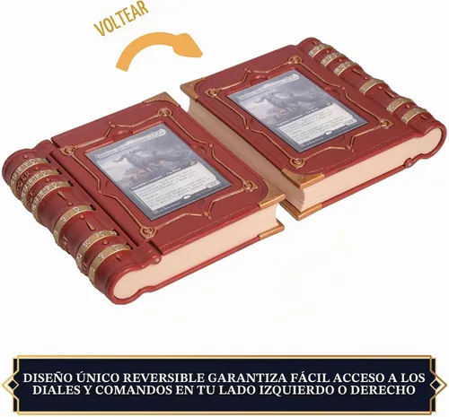 Vista 4 de MTG Commander EDH Command Zone/bandeja para Magic The Gathering - con contadores de daños, reparto y vida. Almacenamiento para dados y fichas de Rojo