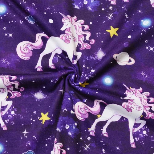 Vista 3 de Jxstar - Vestidos de manga larga para niñas con unicornio, ropa de algodón de 3 a 13 años