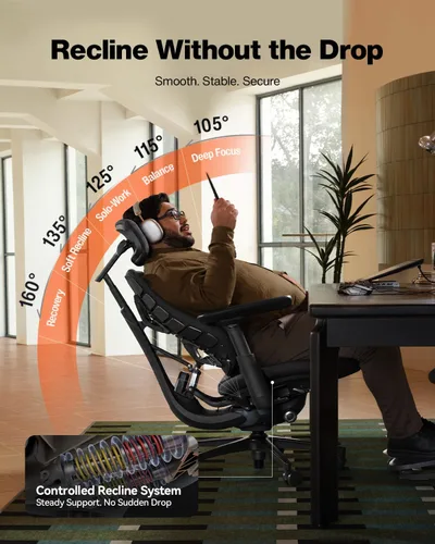 Vista 4 de LiberNovo Maxis Airflow - Silla de oficina ergonómica grande y alta
