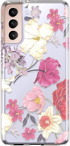 Vista 8 de BAISRKE - Carcasa rígida para Samsung S21, diseño floral, color lavanda