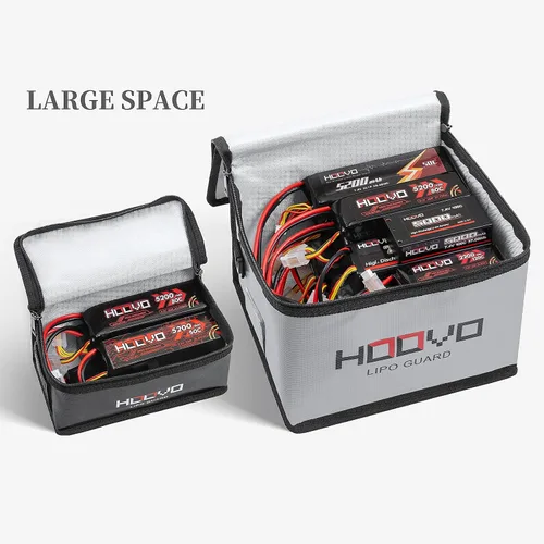 Vista 7 de HOOVO 2S 7.4V 5200mAh 80C RC LiPo Batería Estuche rígido con conector T 2Pack y 2 Pack Lipo Bolsa ignífuga a prueba de explosiones Lipo Bolsa
