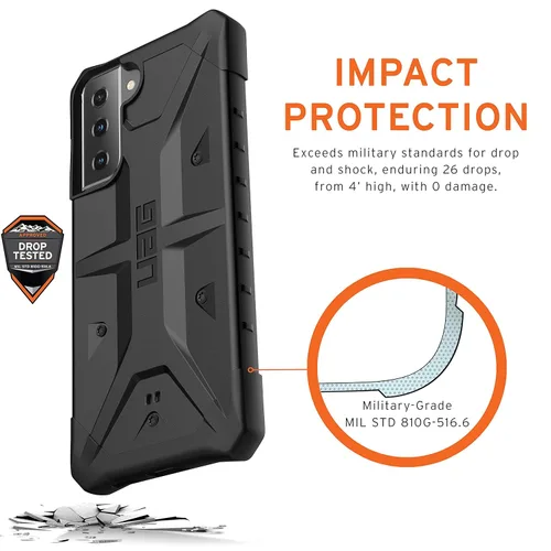 Vista 3 de URBAN ARMOR GEAR UAG - Funda protectora diseñada para Samsung Galaxy S21 Plus, color negro, resistente, ligera, delgada, a prueba de golpes
