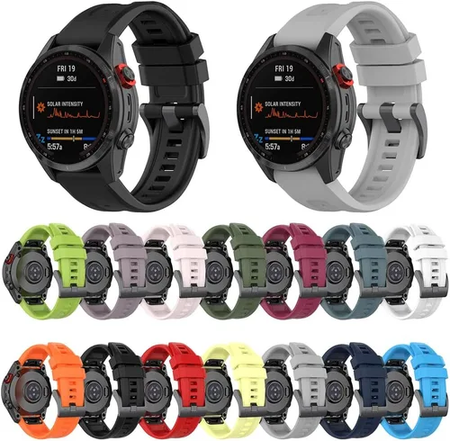 Vista 8 de REYDA Correa de silicona compatible con Garmin Fenix 8 Pro 1.850 in/8 1.850 in/E 1.850 in, 0.866 in, correa de reloj de ajuste rápido de silicona