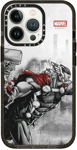Vista 110 de CASETiFY Funda para iPhone Air, compatible con MagSafe Marvel VS CoLab Protección contra caídas de grado militar 4x de 8.2 pies Funda Capitán