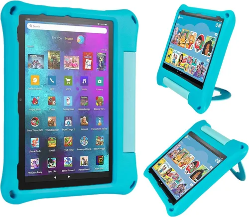 Vista 11 de 10 - Funda ligera para tablet de 10 pulgadas para niños, ligera, antideslizante, a prueba de golpes, no compatible con iPad (negro)
