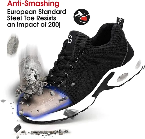 Vista 5 de Tinefiy Steel Toe Shoes for Men Women Indestructible Work Shoes Lightweight Safety Toe Sneakers Non Slip Shoes Comfortable Industry Construction