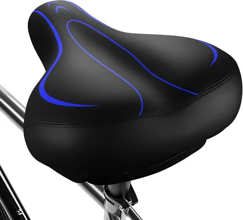 Vista 15 de Asiento de Bicicleta Extragrande, Asiento de Bicicleta Cómodo - Sillín de Bicicleta de Repuesto Universal - Asiento de Bicicleta de Cuero