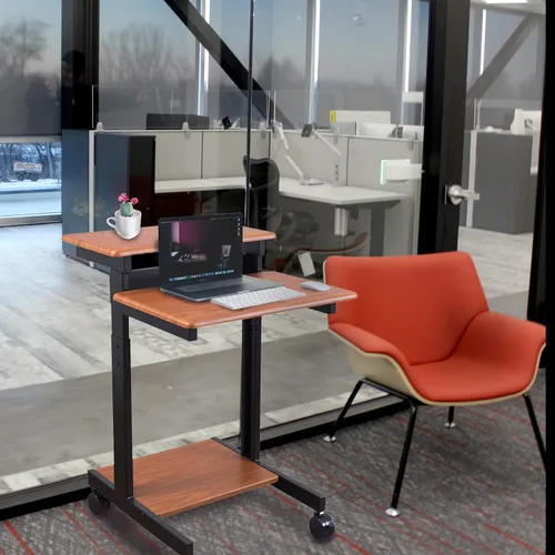 Vista 2 de Stand Up Desk Store - Estación de trabajo de dos niveles con altura ajustable y rodante, escritorio de pie