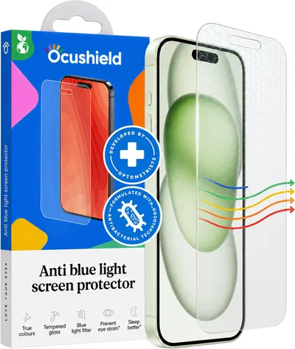 Vista 10 de Ocushield - Protector de pantalla de vidrio templado anti luz azul para iPhone 7 Plus iPhone 8 Plus - Protege tus ojos, reduce las migrañas