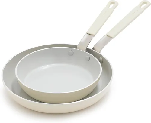 Vista 21 de GreenPan x Bobby Flay - Sartén antiadherente de 8", cerámica de diamante libre de PFAS, apta para inducción, mango de silicona que permanece frío