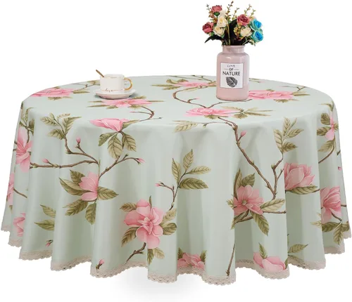 Vista 34 de Mantel cuadrado con estampado floral de 38 x 38 pulgadas, resistente a las manchas e impermeable, para cocina, comedor, interior y exterior