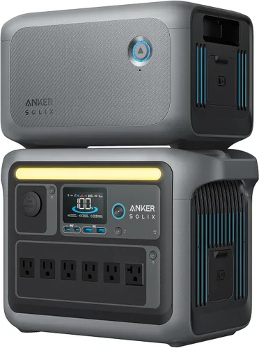Vista 15 de Anker SOLIX C1000 Estación de energía portátil con panel solar bifacial de 100 W, generador solar de 1,800 W, batería LFP de 1056 Wh (LiFePO4), 6