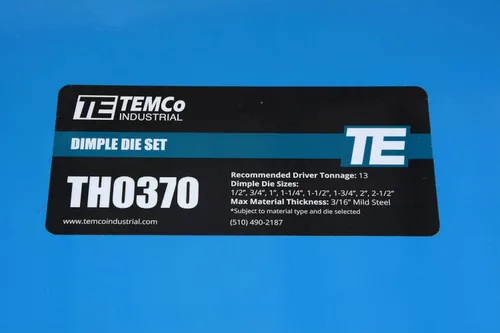 Vista 6 de TEMCo TH0370 Juego de herramientas de troqueles de hoyuelos 8 piezas: 1/2" 3/4" 1" 1-1/4" 1-1/2" 1-3/4" 2" 2-1/2
