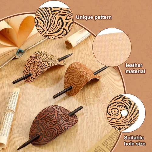 Vista 2 de Pinza para el cabello, 5 piezas de pelo sintético con pasador, forma ovalada, soportes para cola de caballo, accesorios para el cabello para mujeres