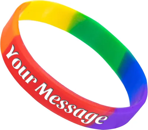 Vista 9 de 50 pulseras de silicona personalizadas para motivación, recuerdos de fiesta, eventos, cumpleaños, conciencia Negro