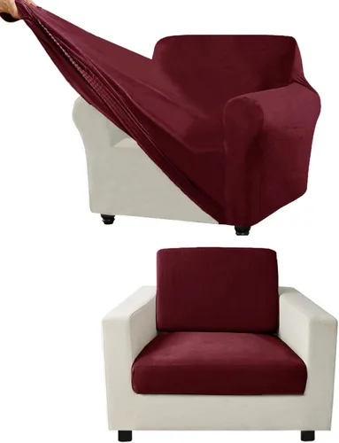 Vista 138 de Funda para Sofá de Terciopelo, Fundas Elásticas para Sofá para Funda Principal Separada/Respaldos y Cojines de Asiento, Funda para Sofá, para Fundas