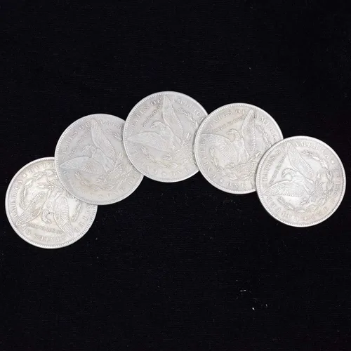 Vista 2 de 10 piezas de acero Morgan Dollar (1.5 in de diámetro) trucos de magia se pueden aspirar accesorios accesorios usados apareciendo/desaparecer monedas
