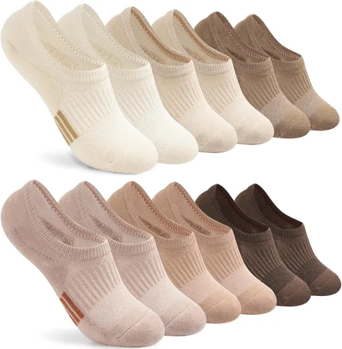 Vista 12 de Toes Home - Calcetines invisibles para mujer, acolchados, de corte bajo, deportivos, forro oculto para tenis, tobillo, invisibles, para correr, 4/6