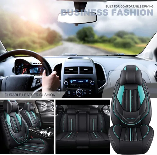 Vista 7 de Juego completo de fundas de asiento de automóvil para Mazda CX-3 2016-2021, de piel sintética, impermeable, cubierta completa, fundas de asiento