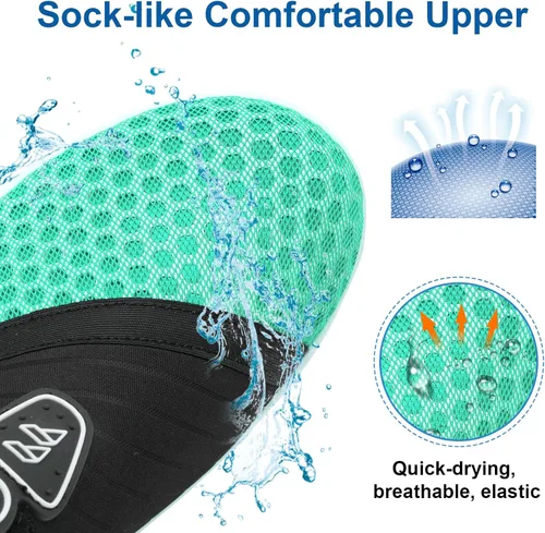 Vista 4 de Fires Zapatos de agua para mujeres y hombres de secado rápido calcetines de agua descalzos transpirables para senderismo natación playa surf yoga