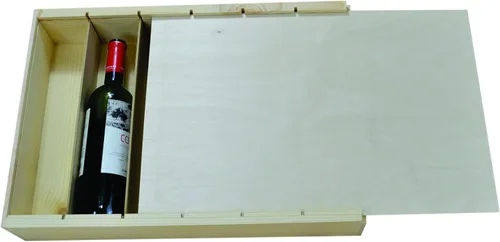 Vista 5 de Caja de vino de seis botellas con tapa deslizante
