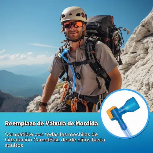 Vista 4 de Válvula de mordida grande de repuesto Boquilla Válvula de vejiga de hidratación de agua, paquete de 4 Azul