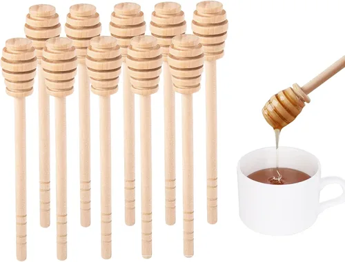 Vista 9 de Agitador de mezcla de miel de madera, 3 piezas, mini cucharas de miel Mini cuchara de miel para botella de miel sobre comida y regalo de fiesta